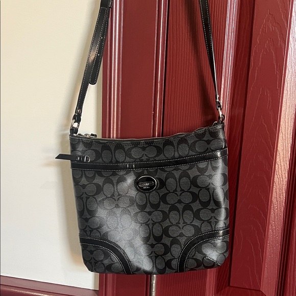 Coach Handbags - Coach Black Signature Canvas Crossbody Bag